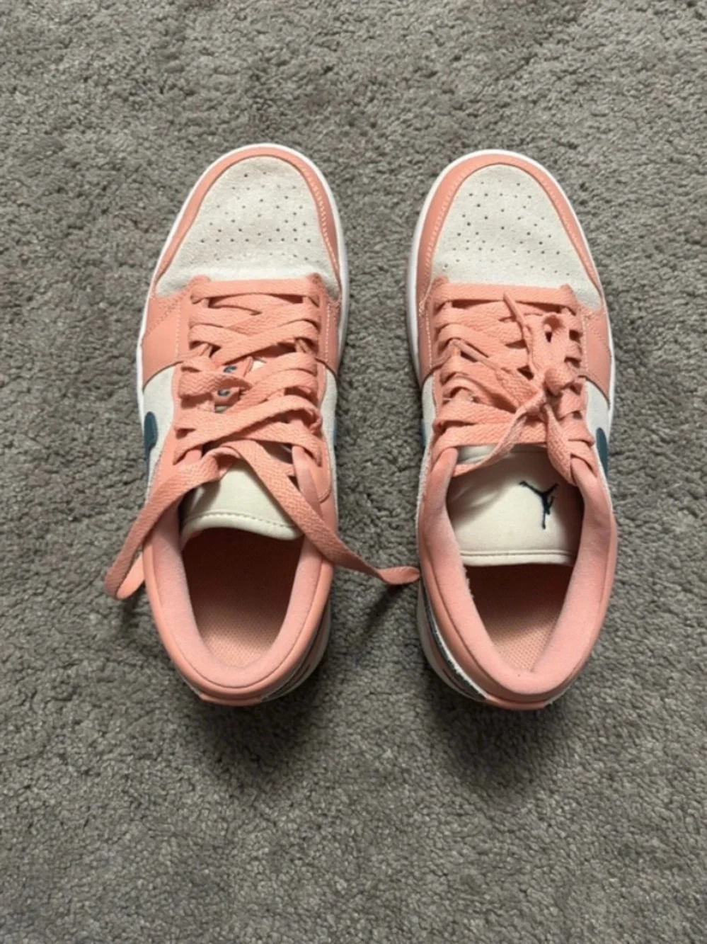 Jordan Women’s Coral and white Low-Top Sneakers